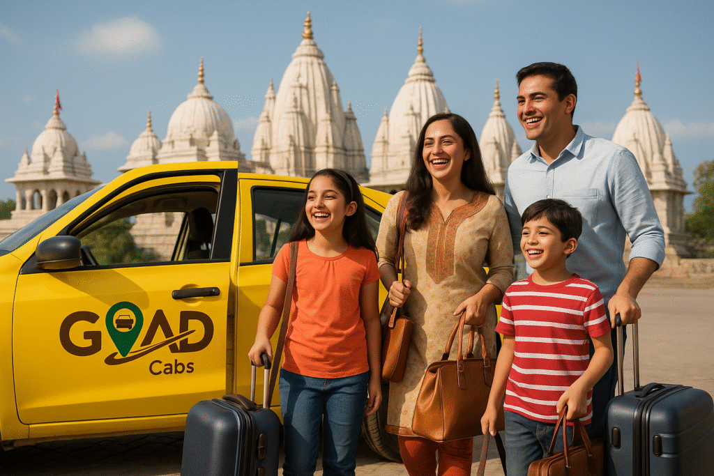 Family going to Omkareshwar from Indore via best taxi service in Indore, GoAD Cabs.